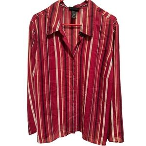 Lane Bryant Blouse Red Black Cream Plus Sz 22/24